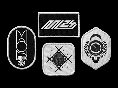 Moon Landing 2024 – Patches affiche art art direction artwork branding design layout logo mockup nasa patches typography