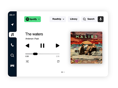 Drive OS - Draft car interface drive media media player spotify uidesign uiux
