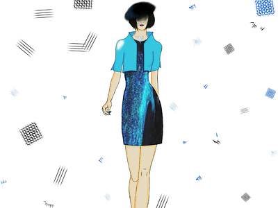 blue digital digital art fashion fashion art illustration illustrator marketing