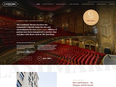 Landmark Theatre adobe xd bootstrap design frontend ui ux web design wordpress