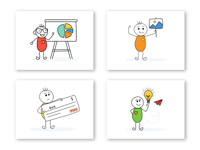 Stick Figures Activities Illustration character design icon illustration vector