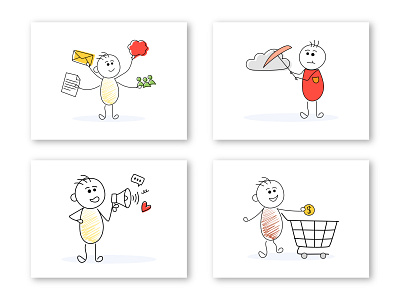 Stick Figures Activities Illustration character design icon illustration vector