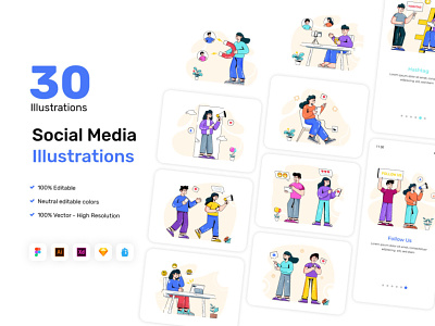 Social Media illustrations