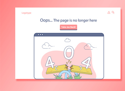 404 - Web Page Error UI Illustration branding design error error 404 error page graphic design illustration logo ui website page