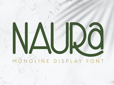 Naura Monoline Dispaly Font advertisements apparel branding fonts logos product design product packaging social media posts typography watermark