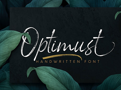Optimust | Handbrush Font advertisements branding handlettering lettering logos product design product packaging script fonts social media posts typography
