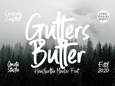 Gutters Butter | Handwritten Marker Font advertisements branding handlettering logos logotype product design product packaging script fonts social media posts typography
