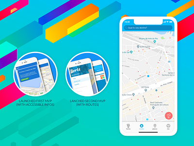 Product evolution :: Livrit (Urban Mobily) app city guide color system design disability interface iphone iphonex map mapping maps mvp startup ui ux
