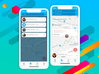 Street mapping :: Livrit (Urban Mobily) app branding brazil city guide color de design interface iphone iphonex janeiro map mvp places rio startup street system ui ux