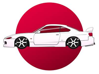 Nssan Silvia S15 car car design design icon illustration illustration art illustrations illustrator japan logo minimal nissan picture frame silvia vector