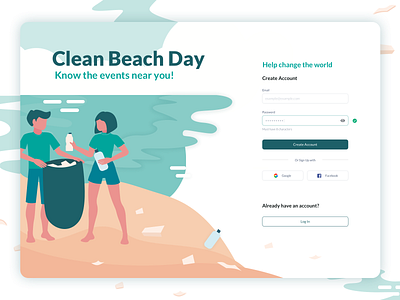 Event Sign Up | Daily UI Challenge 001 001 beach clean challenge daily ui design events sign up solidarity ui