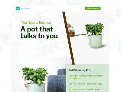 Landing Page | Daily UI Challenge 003 003 challenge daily ui design landing page nature plant smart pot ui