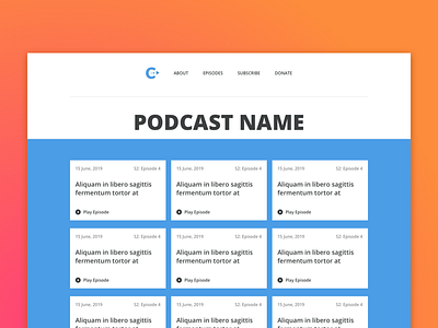 Clean WIP - for Castee.fm app branding design gradient minimal podcast podcasting web website