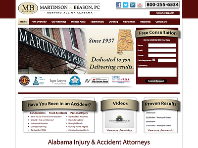 Website Design - Martinson & Beason, PC legal marketing website design