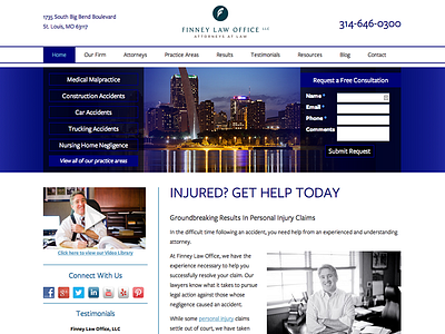 Website Design for Finney Law Office, LLC legal marketing st. louis website design