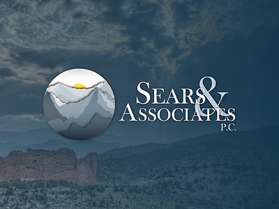 Logo for Sears & Associates, P.C. branding colorado legal logo mountains scenic