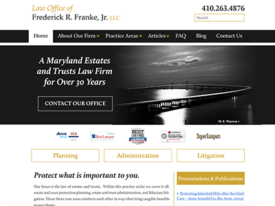 Website Design for Fred Franke design website