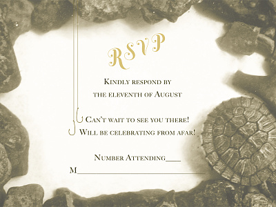 RSVP Card for River Inspired Stationary bridal design fishing invitation nature rsvp stationary turtle wedding