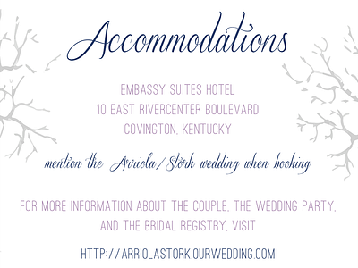 Trees Accommodations Card accommodations bridal invitation stationary wedding