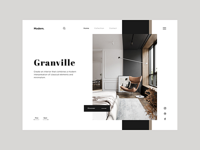 Granville. classic flat interior landing landing page minimalism web design webdesign