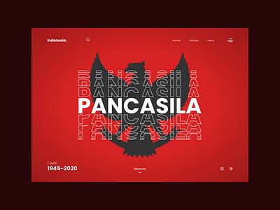 Pancasila's Birthday art bird birthday celebrate ceremony flat illustraion illustrator indonesia inspiration landing page landingpage minimal minimalist red simple web design webdesign