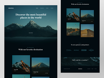 Travel Agency - Landing Page adventure agency dark design landing page minimal mountain travel ui user interface website