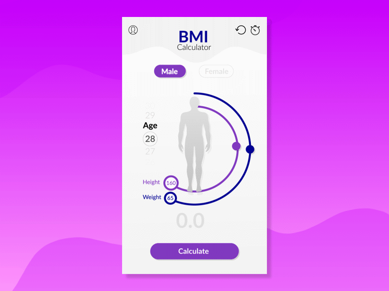 BMI Calculator animation bmi bogota calculator colombia design fitness fitness app illustration interaction interface design ui ux