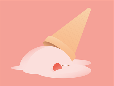 Ice Cream grab grabfood ice cream illustration sad strawberry vector