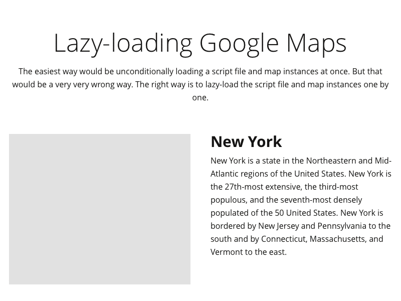 Lazy-loading Google Maps front end gif google maps html javascript jquery plugin lazy load media optimization performance tutorial web design