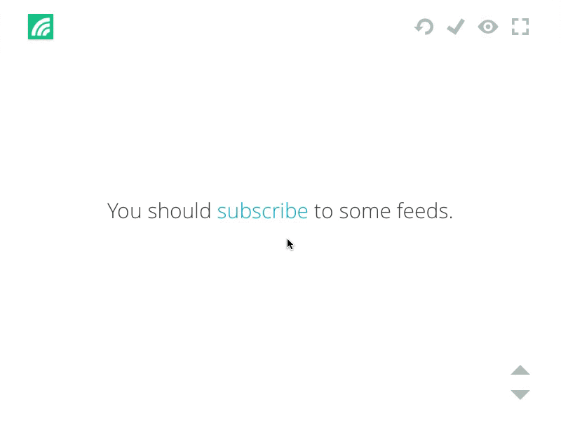 Readerrr's interaction for subscribing to feeds animation gif green interaction mobile reader readerrr responsive rss sidebar web design website
