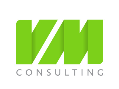 VM Consulting logo branding bright consulting fold green identity light logo origami shadow two letter vm
