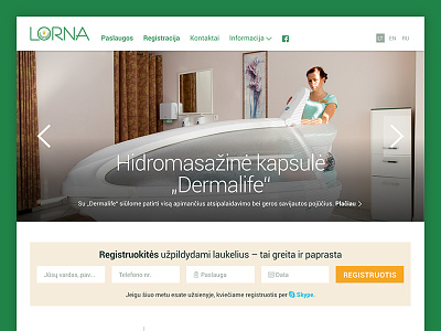 Lorna website form green grid layout lorna medicine menu slideshow web design website