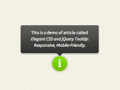 Elegant CSS and jQuery Tooltip: Responsive, Mobile-Friendly