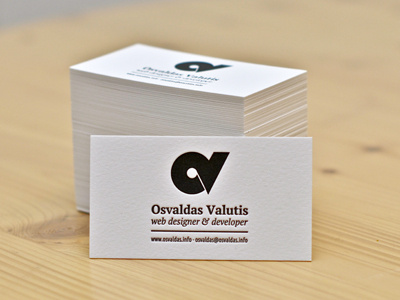 Letterpress Business Cards business cards emboss identity letterpress osvaldas paper personal branding typography