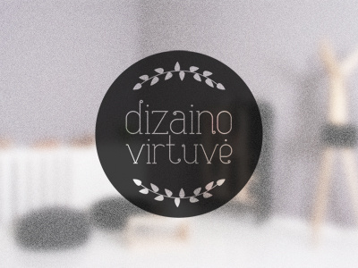 Dizaino Virtuvė logo bay leaves boutique circle dizaino virtuve interior design kitchen leaf logo round twig