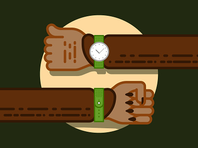 Halloween Werewolf Watch arm flat halloween illustration simple vector watch werewolf