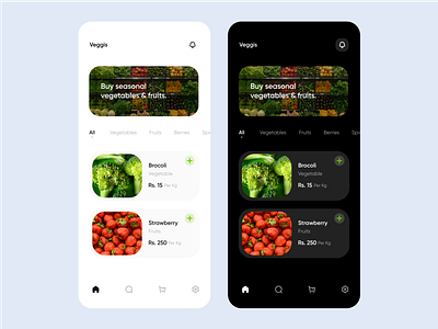 Grocery Ordering App app app design appdesign clean delivery food food delivery food order fruits fruits and vegetable minimal mobile mobile design order ui uiux ux vegetable
