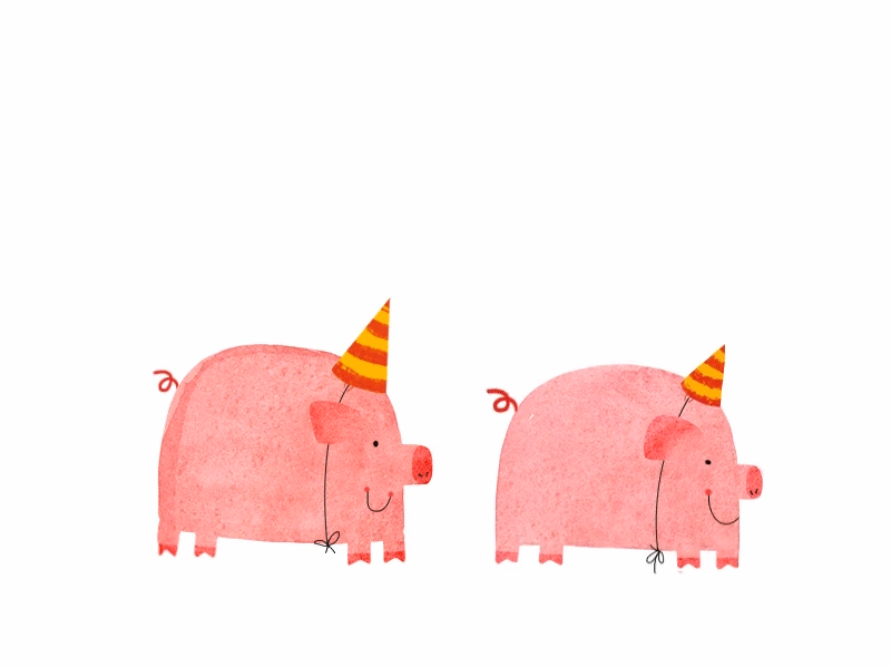 Holiday card animation card illustration motion newyear piggy