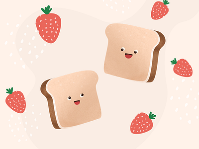 bread bread design illustration illustration art strawberry vector