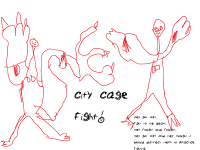 Gideon : City Cage Fight daddy and son drawing gideon john jourdain illustrator story storyboard