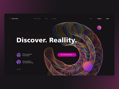 Landing Page Daily UI #003 ar augmented reality daily ui daily ui 003 dark future gradient landing neon ui ux vr web