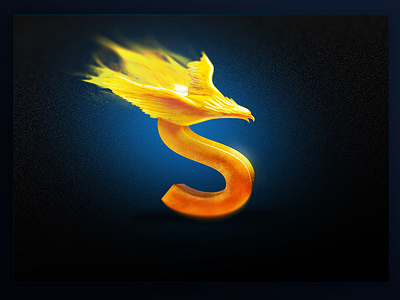 Just a logo design idea 2d art 2d artist bird branding flames gold icon illustration logo phoenix logo photoshop wacom