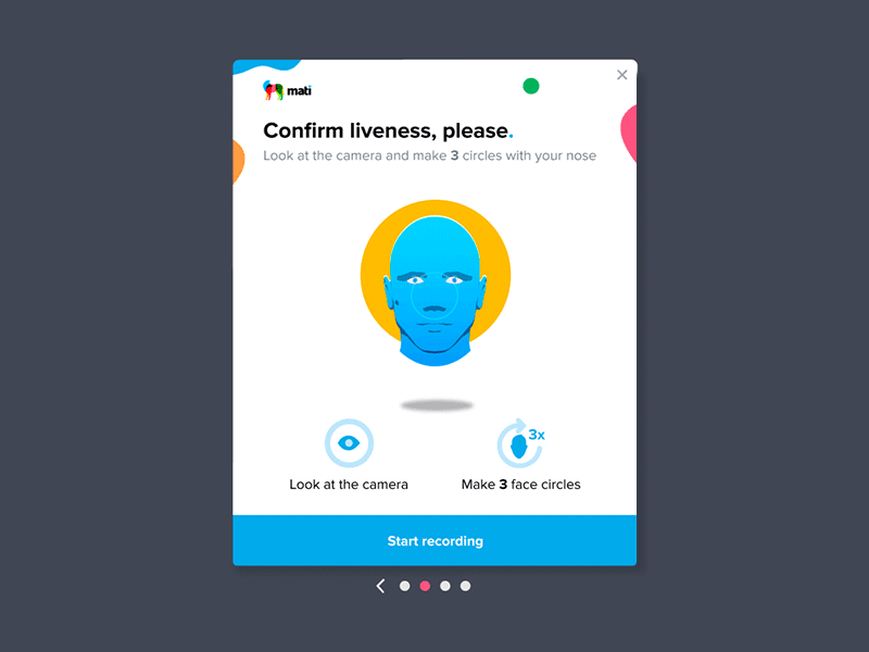 Head rotation animation for MATI app 2d art animation app hint illustration instruction liveness pop up vector verification