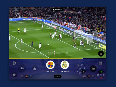 Football commentator application figma football football app game goal help icons interaction interface match real time tablet ui