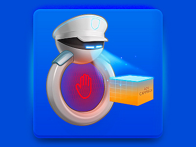 Robot illustration #1 2d art 2d artist 3d advertising art design drawing guardian icon illustration photoshop police robot