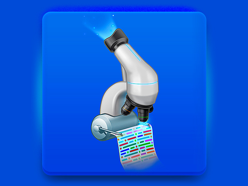 Robot illustration #2 presentation robot sci-fi microscope deep analyze 3d drawing photoshop 2d artist design icon 2d art illustration