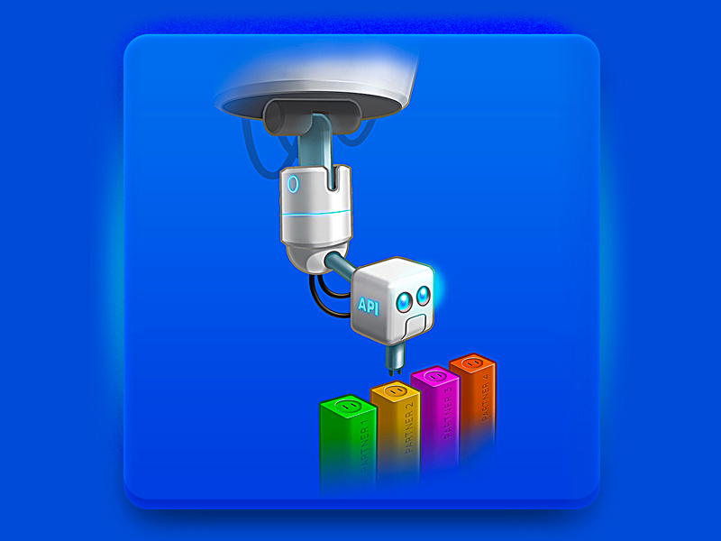 Robot illustration #3 connections api sci-fi robot wacom drawing presentation 3d art photoshop 2d artist icon design 2d art illustration