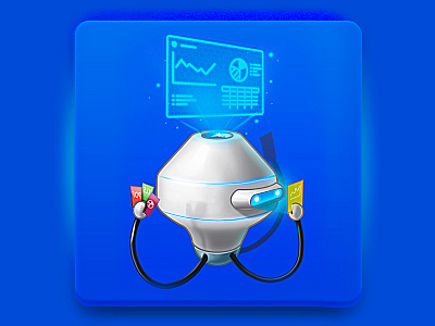 Robot illustration #5 2d art 2d artist character collect design drawing illustration photoshop robot sci fi tentacle typography ui web