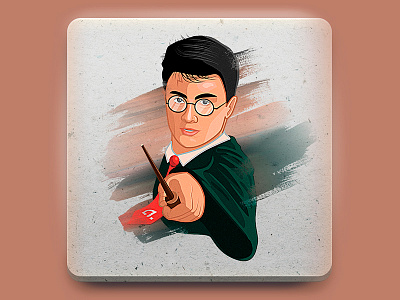 Harry Potter sticker illustration 2d art 2d artist art branding character character design design drawing illustration photoshop sticker sticker design vector