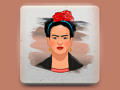 Frida sticker illustration 2d art 2d artist art branding character character design design drawing illustration photoshop portrait sticker sticker design vector